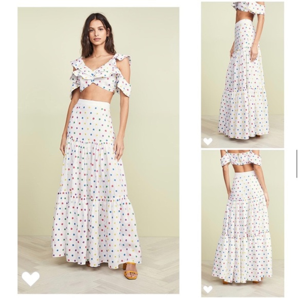 All Things Mochi | Floral Embroidered Maxi Skirt XS